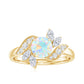 Anillo de compromiso de ópalo etíope y diamante inspirado en la naturaleza