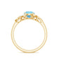 Genuine 0.8 Carat Aquamarine and Diamond Flower Engagement Ring