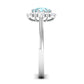 Anillo de compromiso llamativo de aguamarina natural de 0,8 CT con halo de diamantes