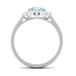 Anillo de compromiso llamativo de aguamarina natural de 0,8 CT con halo de diamantes