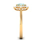 Anillo de compromiso llamativo de aguamarina natural de 0,8 CT con halo de diamantes