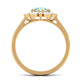 Anillo de compromiso llamativo de aguamarina natural de 0,8 CT con halo de diamantes