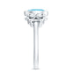 Natural 1 Carat Oval Aquamarine Statement Engagement Ring with Diamond