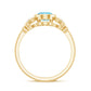 Natural 1 Carat Oval Aquamarine Statement Engagement Ring with Diamond