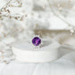 Natural 2 Carat Amethyst Statement Engagement Ring with Moissanite Halo