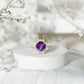 Natural 2 Carat Amethyst Statement Engagement Ring with Moissanite Halo