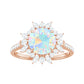Natural 2 Carat Opalescent Halo Engagement Ring with Moissanite