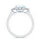 Natural 2 Carat Opalescent Halo Engagement Ring with Moissanite