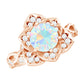 2 Carat Natural Ethiopian Opal Flower Engagement Ring with Diamond