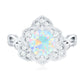 2 Carat Natural Ethiopian Opal Flower Engagement Ring with Diamond