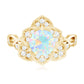 2 Carat Natural Ethiopian Opal Flower Engagement Ring with Diamond