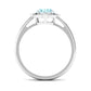 1 Carat Aquamarine Oval Halo Engagement Ring with Diamond