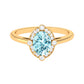 1 Carat Aquamarine Oval Halo Engagement Ring with Diamond