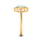 1 Carat Aquamarine Oval Halo Engagement Ring with Diamond