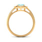 1 Carat Aquamarine Oval Halo Engagement Ring with Diamond
