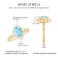 1 Carat Oval Engagement Ring with Real Aquamarine and Diamond