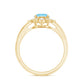 1 Carat Oval Engagement Ring with Real Aquamarine and Diamond