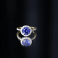 Certified 2.7 Carat Lab Grown Blue Sapphire Halo Engagement Ring with Moissanite