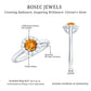 Natural Citrine Promise Ring with Diamond Halo