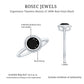 2 Carat Round Shape Black Onyx Solitaire Ring in Bezel Setting