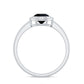 2 Carat Round Shape Black Onyx Solitaire Ring in Bezel Setting