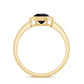 2 Carat Round Shape Black Onyx Solitaire Ring in Bezel Setting