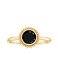 2 Carat Round Shape Black Onyx Solitaire Ring in Bezel Setting
