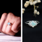Natural Ethiopian Opal Princess Cut Engagement Ring with Diamond