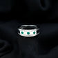Emerald Minimal Band Ring in Gypsy Setting