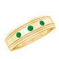Emerald Minimal Band Ring in Gypsy Setting