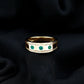 Emerald Minimal Band Ring in Gypsy Setting