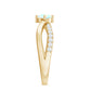 Natural Ethiopian Rainbow Opal Diamond Engagement Ring with Twisted Shank