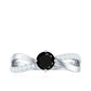 0.4 Carat Round Black Onyx Solitaire Infinity Ring with Diamond