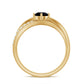 0.4 Carat Round Black Onyx Solitaire Infinity Ring with Diamond