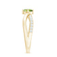 Natural 0.5 Carat Peridot Infinity Promise Ring with Diamond