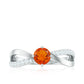 Anillo de compromiso de ópalo de fuego de 0,4 quilates e infinito de diamantes