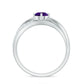 Real Amethyst Diamond Infinity Engagement Ring for Women