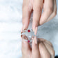 Anillo de promesa de hojas con rubí y diamante creados en laboratorio