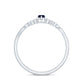 Anillo de Promesa Inspirado en Hojas con Zafiro Azul Genuino y Diamantes