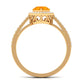 Real 0.6 Carat Fire Opal Teardrop Engagement Ring with Diamond Halo