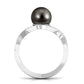 Tahitian Pearl Crossover Diamond Infinity Engagement Ring
