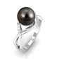 Tahitian Pearl Crossover Diamond Infinity Engagement Ring