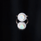 Vintage Inspired 2 Carat Opalescent Engagement Ring with Diamond Halo
