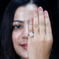 Vintage Inspired 2 Carat Opalescent Engagement Ring with Diamond Halo