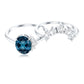 Oval London Blue Topaz and Diamond Designer Ring Set