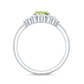 Real 1 Carat Oval Peridot Engagement Ring with Diamond Wedding Band