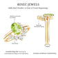 Real 1 Carat Oval Peridot Engagement Ring with Diamond Wedding Band