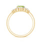 Real 1 Carat Oval Peridot Engagement Ring with Diamond Wedding Band