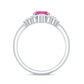 1 Carat Oval Pink Tourmaline and Diamond Wedding Ring Set