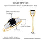 Anillo de Compromiso con Ónix Negro Talla Asscher y Moissanita Baguette